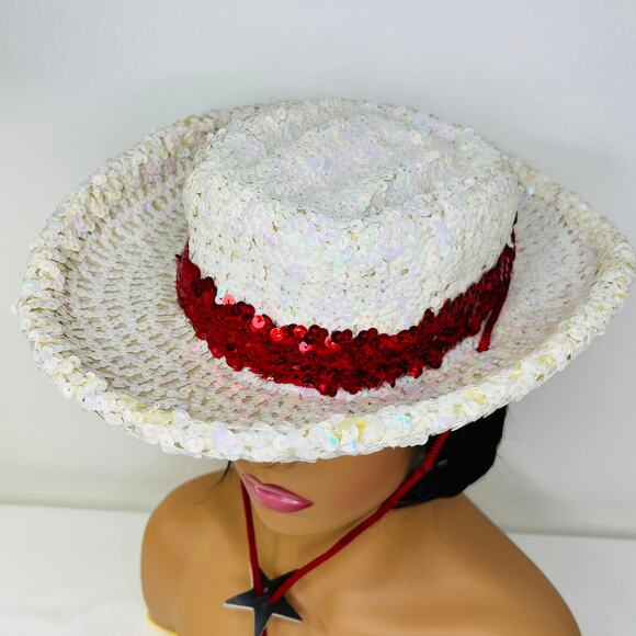 Vintage Floyette Originals Dallas Sequin Hat Dance Drill Team Small Cowboy Style main image 7